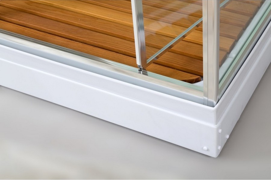 Душевая кабина Deto V 120х90 см средний поддон V1215 (детальная фотография), стеклянные, прозрачные