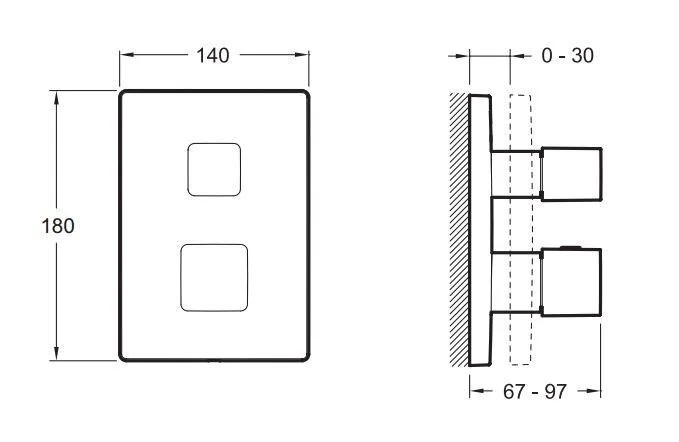 Смеситель для душа Jacob Delafon Square встраиваемый E75391-CP (детальная фотография), для душа