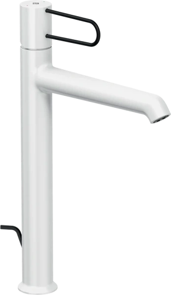 Смеситель для раковины Jacob Delafon Odeon Rive Gauche корпус белый, ручка черная E21030-BL-00 (детальная фотография)