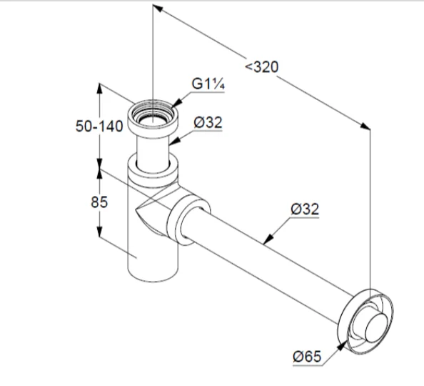 Сифон для раковины Kludi золото брашированное 10020N0-00 (детальная фотография), золото