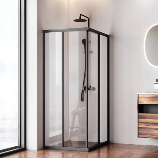 Душевой уголок Am.Pm Sunny 100x80 см черный матовый W87G-403-10080-BT (детальная фотография)