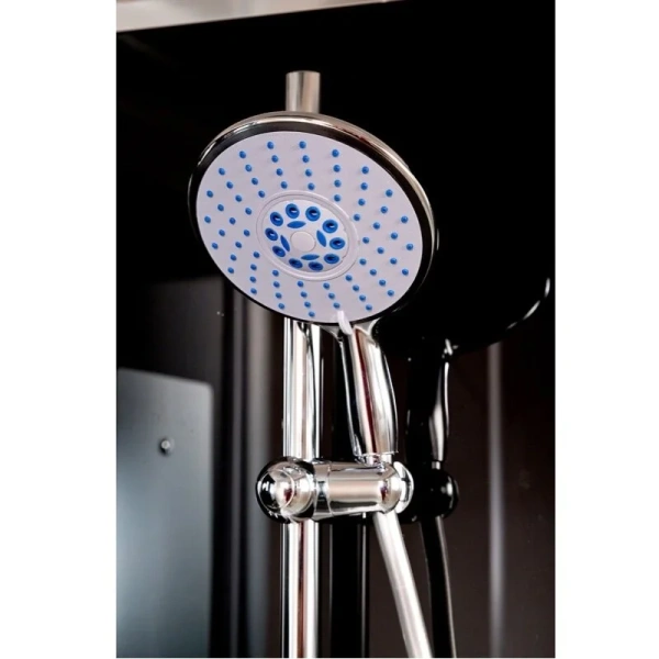 Душевая кабина Deto B 100х100 см с вентиляцией B10SBLACK (детальная фотография), стеклянные, рифленые