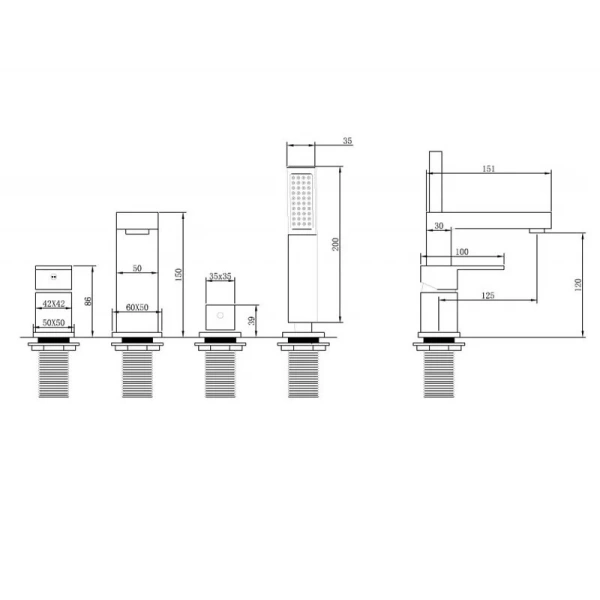 Смеситель для ванны Abber Daheim белый матовый AF8213W (детальная фотография), для ванны