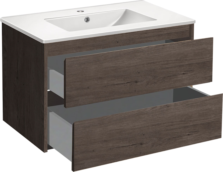 Тумба под раковину подвесная Vincea Gio 80,7 см R.Oak VMC-2G800RO (детальная фотография), подвесная, пристенная