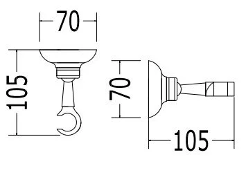 Крепление настенное без впуска, светлое золото, Devon&Devon UTCI437 (детальная фотография), по запросу