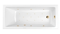 Ванна гидромассажная Whitecross Wave Relax, 160 х 70 см, увеличенная толщина акрила, усиленная армировка, белый/золото, 0101.160070.100.RELAX.GL