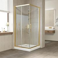 Душевой уголок профиль золотой стекло прозрачное Vegas-glass
