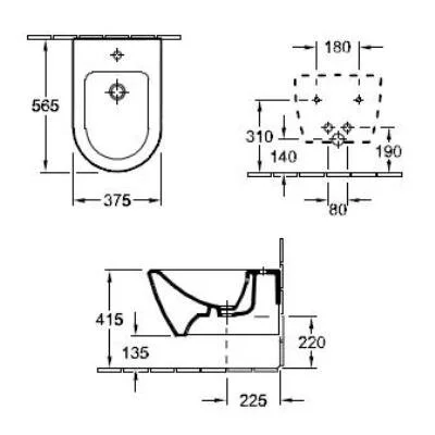 Биде подвесное Villeroy & Boch Subway 2.0 белое 54000001 (детальная фотография), в наличии