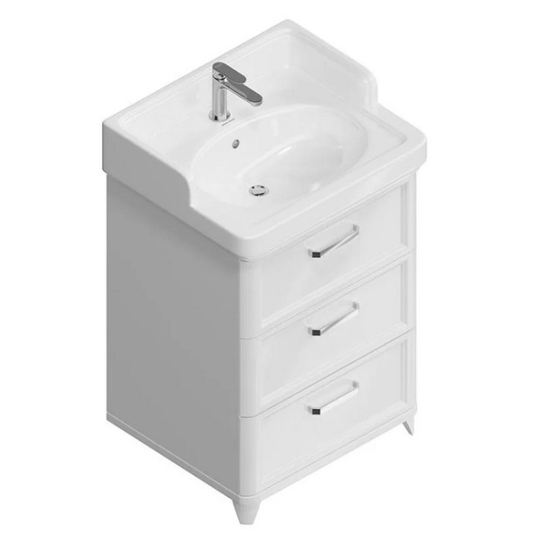 Тумба под раковину напольная Kerama Marazzi Pompei 60 см белая PO.M.60.3\WHT (детальная фотография), классика, ретро
