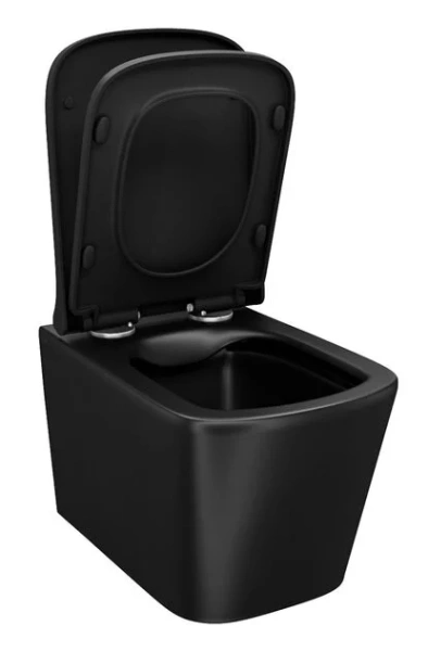 Унитаз подвесной IDDIS Bild черный матовый BILR2BMi25 (детальная фотография), без бачка, со скрытым бачком