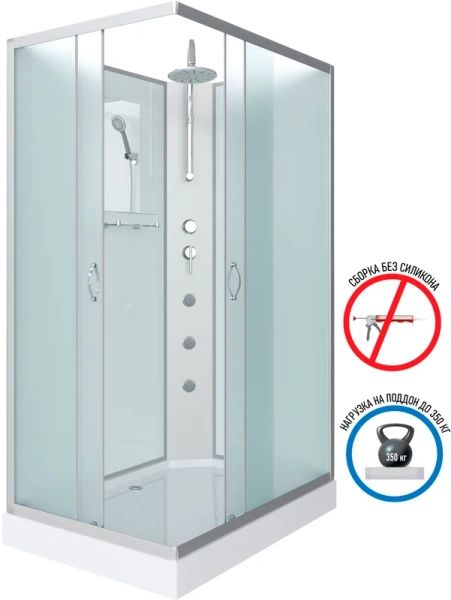 Душевая кабина Niagara Classic 120x80 см с гидромассажем 432853QBKTG (детальная фотография), прямоугольные