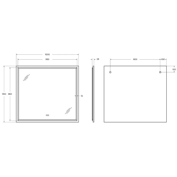 Зеркало с подсветкой Cezares 100 см Bianco Lucido CZR-SPC-INT-1000-900-LED-TCH-WARM-BL (детальная фотография), в наличии