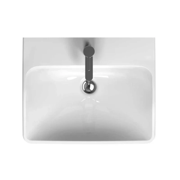 Раковина Geberit Smyle Square 60 см с отверстием под смеситель 500.229.01.1 (детальная фотография), подвесные, пристенные