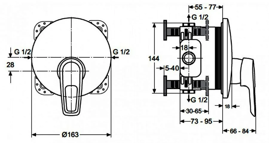 Смеситель для душа Ideal Standard Ceramix Blue хром A5666AA (детальная фотография), для душа