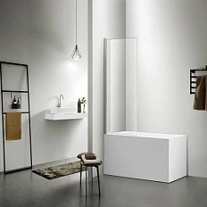 Шторка для ванны Акватек 80x150 см профиль хром