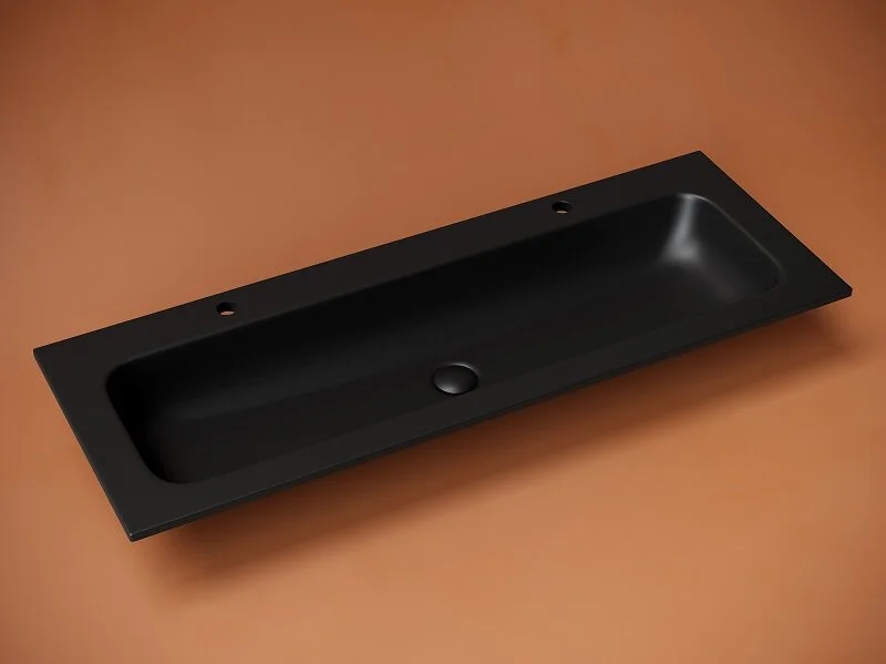 Раковина Ceramica Nova Grace 121 см с двумя отверстиями под смеситель CN7016MB (детальная фотография), встраиваемые (в столешницу)