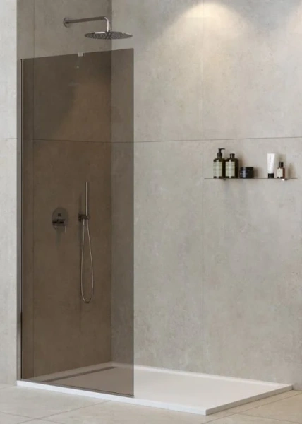 Душевая перегородка Cezares Liberta 100 см стекло бронза, профиль хром LIBERTA-L-1-TB-100-BR-Cr (детальная фотография)