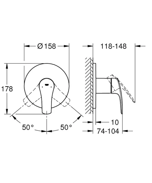 Смеситель для душа Grohe Eurosmart хром 24042003 (детальная фотография), для душа