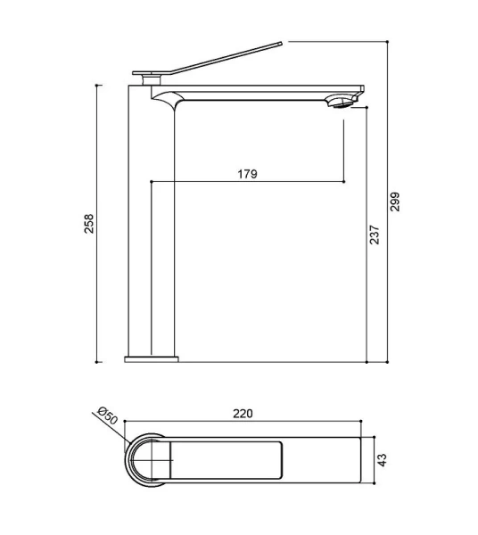 Смеситель для раковины Vincea Verse хром VBF-2VE2CH (детальная фотография), для раковины