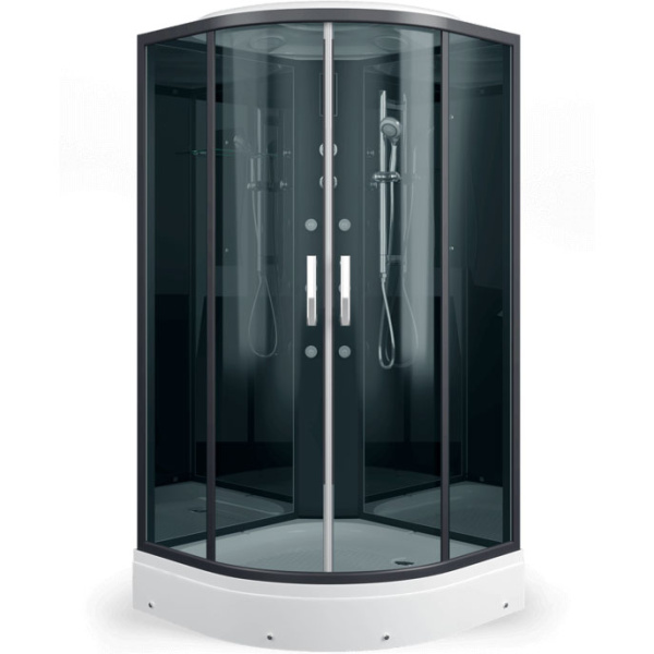 Душевая кабина Erlit Eclipse 90x90 см стекло тонированное ER5709P-C24 (детальная фотография), полукруглые, четверть круга