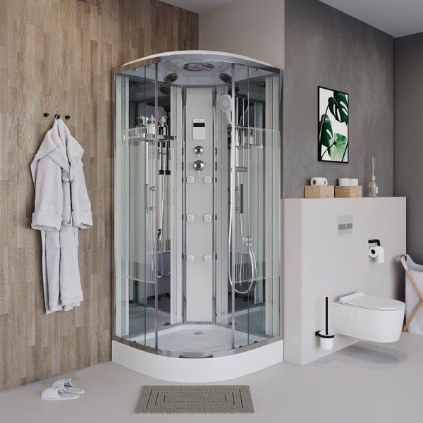 Душевая кабина Niagara Ultra 100x100 см стекло с узором 7020164 (детальная фотография), полукруглые, четверть круга