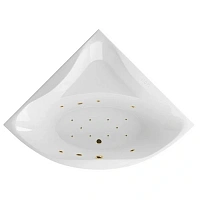 Ванна гидромассажная Excellent Glamour Relax 150 x 150 см, белый/золото, WAEX.GLA15.RELAX.GL