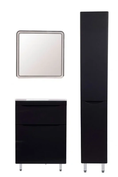 Тумба под раковину напольная Style Line Бергамо 60 см черная СС-00002308 (детальная фотография), окрашенные