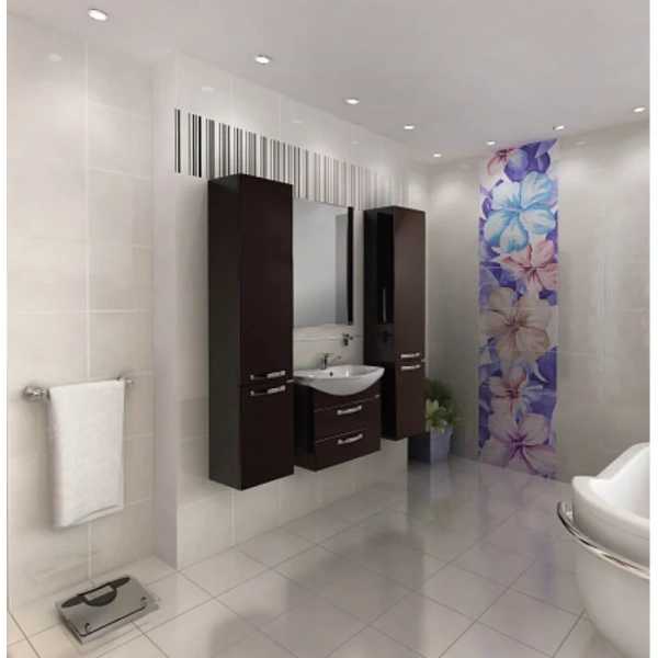 Тумба с раковиной подвесная Акватон Ария М 1A123301AA 65 см с двумя выдвижными ящиками (детальная фотография), современная, hi-tech