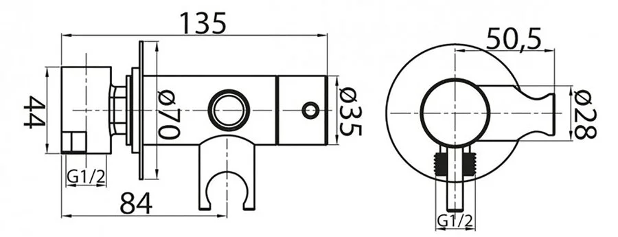 Смеситель для душа Cezares хром CZR-DA1-01 (детальная фотография), для душа
