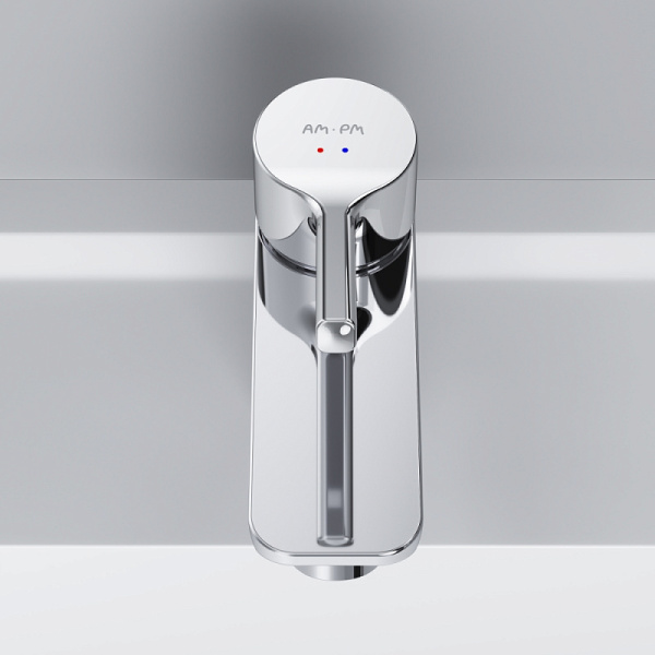 Смеситель для раковины Am.Pm X-Joy хром F85B02100 (детальная фотография), из латуни, недорогие, округлая форма