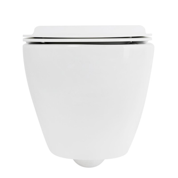 Унитаз подвесной Cezares Stylus безободковый CZR-513-TH-R/CZR-2011-SC (детальная фотография), современные, hi-tech, круглые