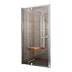 Душевая дверь, профиль сатин, петли сатин, стекло прозрачное, Ravak Pivot PDOP2-110 03GD0U00Z1