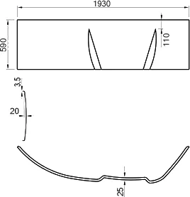 Передняя панель для ванны левая Ravak Asymmetric 160 CZ46100000 (детальная фотография), акриловые index_1