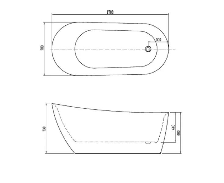 Ванна акриловая Акватек Лагуна 170x78 см отдельностоящая AQ-K133778WT (детальная фотография), акриловые