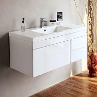Тумба под раковину подвесная BelBagno Luce 100 см белый глянец
