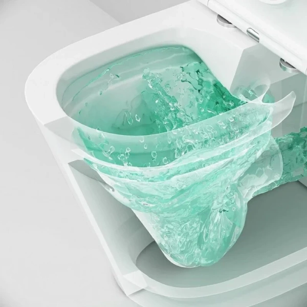 Унитаз компакт Am.Pm Func безободковый C8F8600SC (детальная фотография), с горизонтальным, прямым выпуском, с прямым выпуском