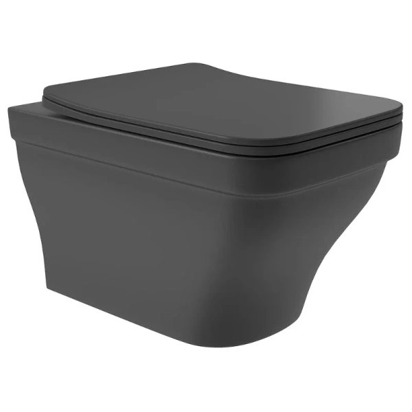 Унитаз подвесной Aqueduto ESTETA черный матовый EST0140 (детальная фотография)