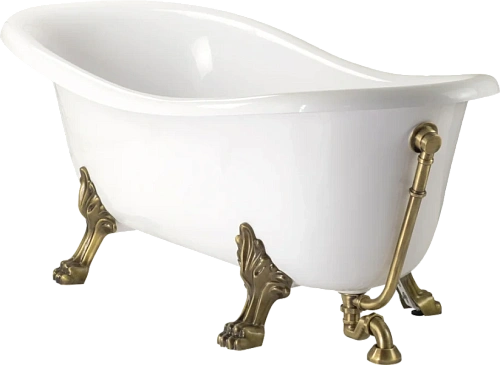 Ванна из искусственного камня Migliore Bella 170х80 см фурнитура бронза - фото 1