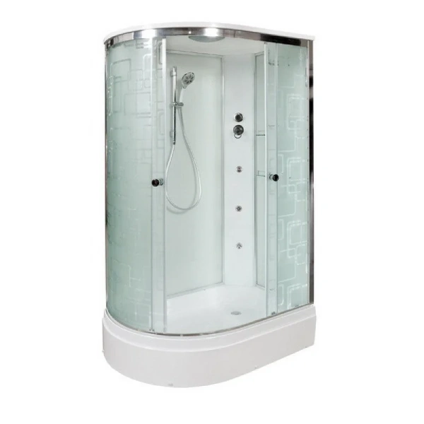 Душевая кабина Deto EM 120x80 см с средним поддоном EM2712RGM (детальная фотография), хромированный профиль