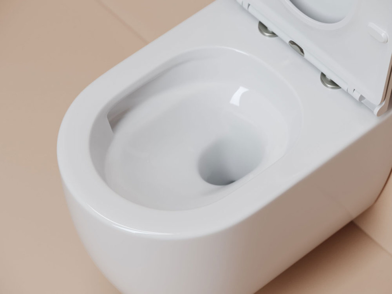 Унитаз подвесной Ceramicanova Noe сиденье микролифт CN4011T (детальная фотография), фарфор, керамика