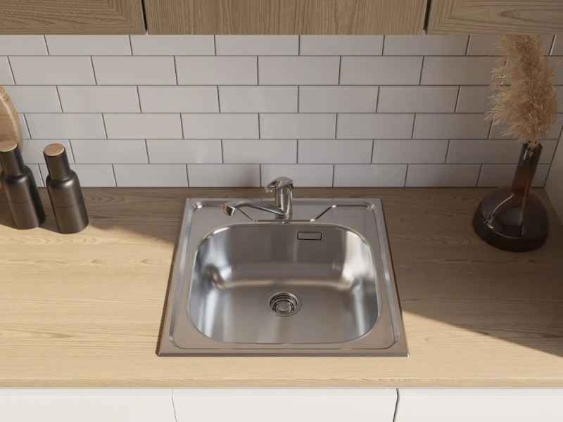 Мойка для кухни Omoikiri Saru 48-IN 48 см нержавеющая сталь 4993833 (детальная фотография), квадратная