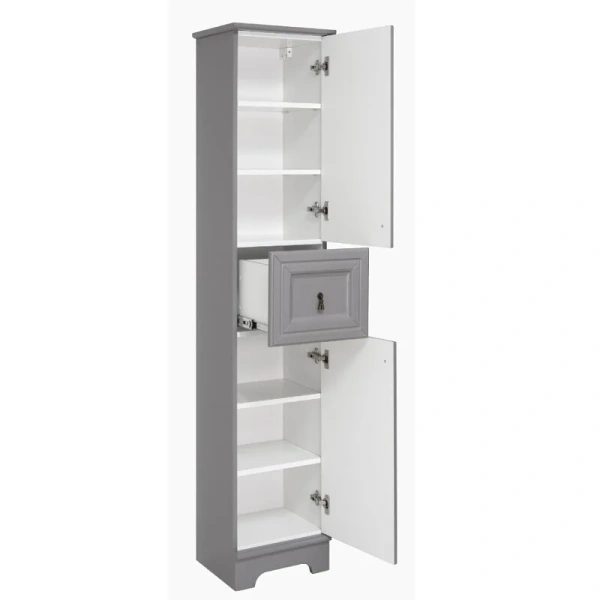 Шкаф-пенал напольный Misty Лувр 35 см серый правый П-Лвр04035-1504П (детальная фотография), серые