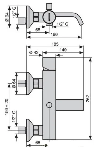 Смеситель для ванны Emmevi Minu CR83001LA 83001LACR (детальная фотография), для ванны