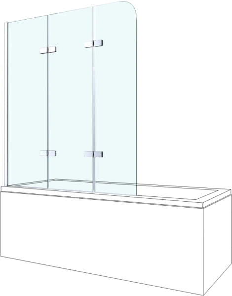 Шторка для ванны BERGES City 2.0 90х140 см складная 062013 (детальная фотография), современные, hi-tech