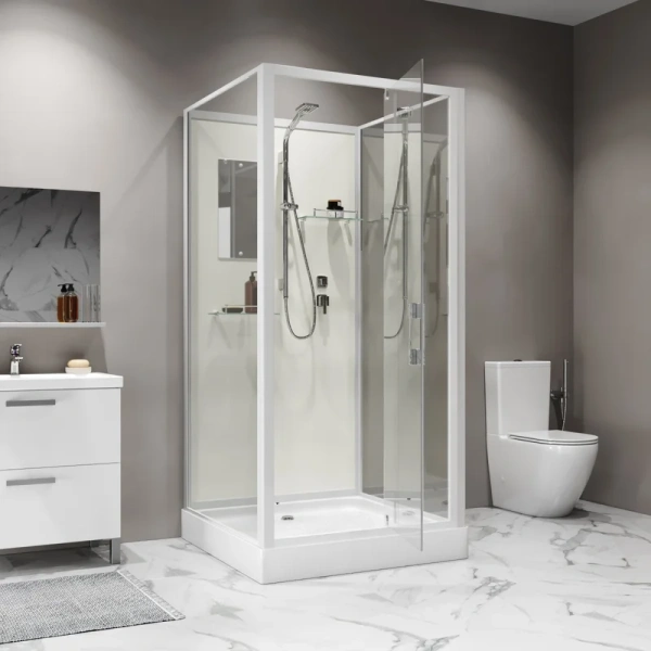 Душевая кабина Niagara Standart 100х100 см без крыши ST100/15Q/BK (детальная фотография), квадратные