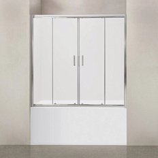 Шторка для ванны BelBagno Uno 150х145 см стекло матовое