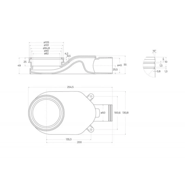 Душевой лоток BelBagno Luce 70 см белый матовый BB-LD-LUCE-70-BIANCO (детальная фотография), белые