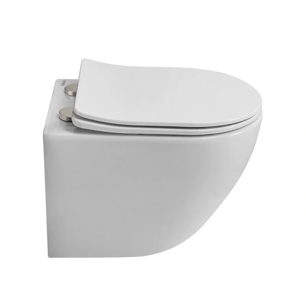 Унитаз подвесной BelBagno Uno с сиденьем микролифт BB7006CHR/SC (детальная фотография), современные, hi-tech, круглые