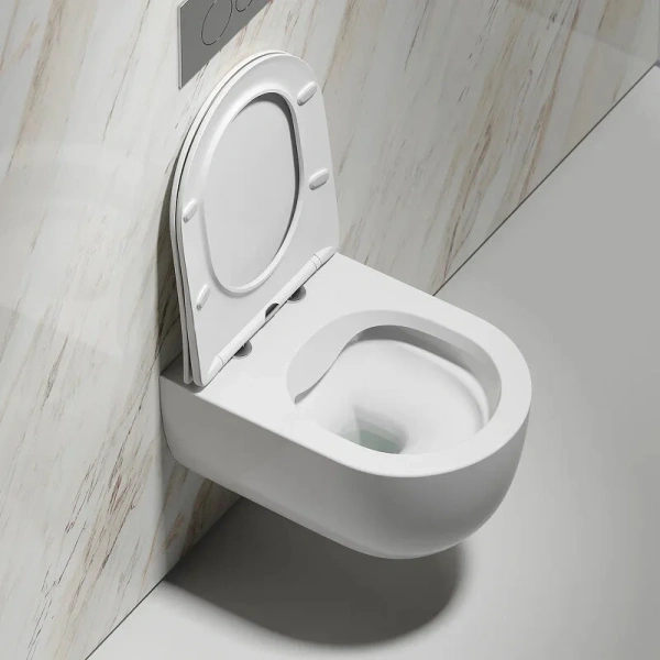 Унитаз подвесной Ceramica Nova Modena безободковый, белый CN6063 (детальная фотография), фарфор, керамика