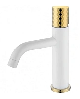 Смеситель для раковины Boheme Stick белый/золото